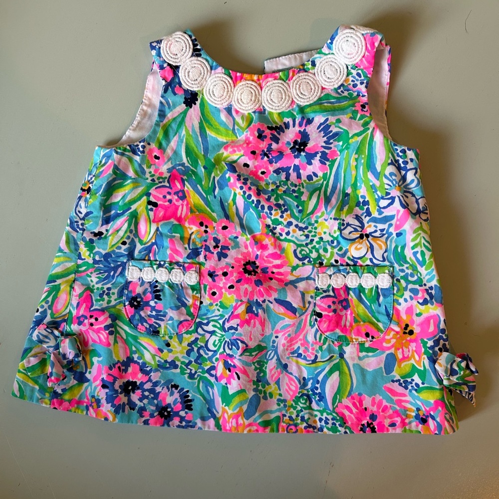 Lilly Pulitzer infant shift dress 3-6month floral EUC